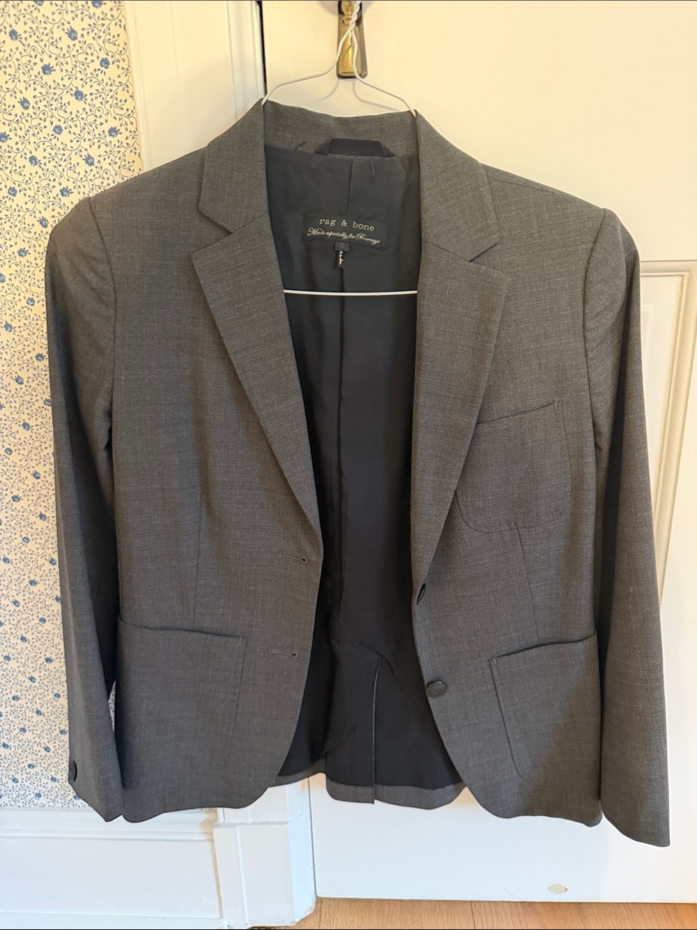 rag & bone Women’s Charcoal Gray Single-Breasted Blazer